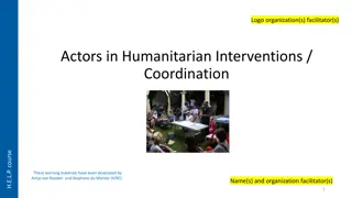 Humanitarian Interventions and Coordination: Stakeholder Analysis and Learning Materials