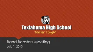 Texlahoma High School Band Boosters Meeting Highlights | 2013-2014 Officers & Fundraising Projects
