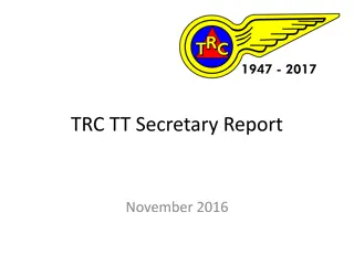 TRC TT Secretary Report & 2016 Season Summary