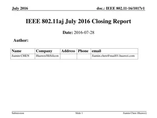 IEEE 802.11aj July 2016 Closing Report by Jiamin Chen