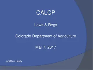 Colorado Department of Agriculture Laws and Regulations Overview