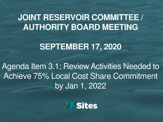 Achieving 75% Local Cost Share Commitment - Joint Reservoir Committee Meeting