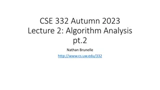 Algorithm Analysis Techniques and Concepts in CSE 332 Lecture 2