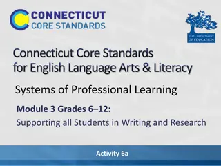 Writing and Research Skills in CCS-ELA & Literacy Module 3 Grades 6-12