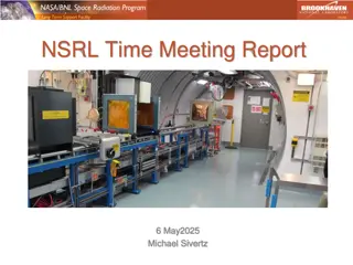 NASA Radiobiology Program Beam Development Schedule