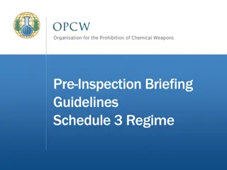 Pre-Inspection Briefing Guidelines and Schedule for CWC Inspections