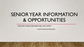 High School Senior Year Opportunities and Guidance