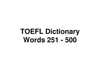 Enhance Your Vocabulary: TOEFL Dictionary Words 251-270