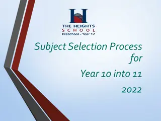 Year 11 Subject Selection Process and Course Confirmation Details