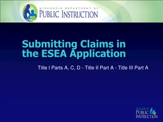 Accessing and Filing Claims in the ESEA Application for Educational Funding
