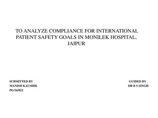 Analyzing Compliance for International Patient Safety Goals at Monilek Hospital Jaipur