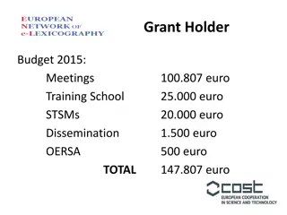 Grant Holder Expenses 2015: elexicography.eu Overview