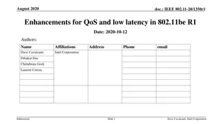 Enhancements for QoS and Low Latency in IEEE 802.11be
