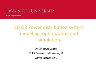 Modeling and Optimization of Power Distribution System