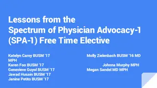 Physican Advocacy Spectrum - Evaluating SPA-1 Elective