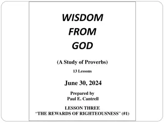 Lessons on the Rewards of Righteousness from Proverbs Study