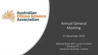 Annual General Meeting Highlights and Agenda November 2019 at University of Sydney