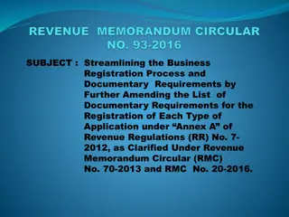 Streamlining Business Registration Process & Requirements Update