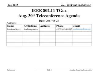 IEEE 802.11-17/1291r0 Next Generation Positioning Teleconference Agenda