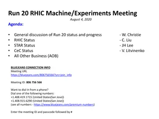Discussing Run 20 RHIC Machine Experiments & Progress