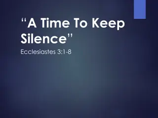 Wisdom from Ecclesiastes and Proverbs on the Importance of Silence