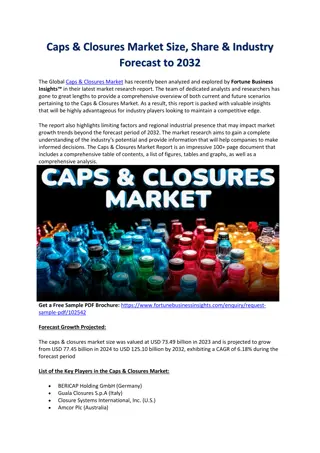 Caps & Closures Market Size, Share & Industry Forecast to 2032