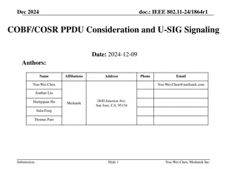 IEEE 802.11-24/1864r1 COBF/COSR PPDU Consideration and U-SIG Signaling