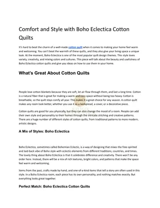 Comfort and Style with Boho Eclectica Cotton Quilts