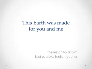 Earth, Lessons, and Grammar Review