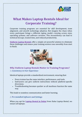 What Makes Laptop Rentals Ideal for Corporate Training?
