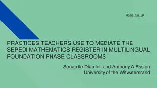 Mediating SePedi Mathematics Register in Multilingual Classrooms