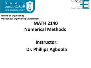 Mechanical Engineering Department Numerical Methods Course Overview