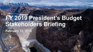 Supporting Reclamation's Mission: FY 2019 Budget Highlights