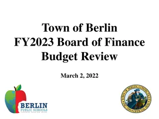 Berlin Town FY2023 Board of Finance Budget Review & Strategy