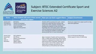 Supporting Students in BTEC Sport and Exercise Sciences A2: Enrichment and Assessment Overview