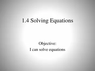 Solving Equations and Inequalities Basics