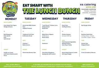 School Lunch Menu for Weeks Commencing 7th October and 14th October