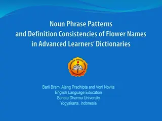 Exploring Noun Phrase Patterns and Flower Name Definitions in English Learning Context