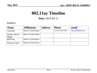 IEEE 802.11ay Timeline Overview and Proposed Schedule