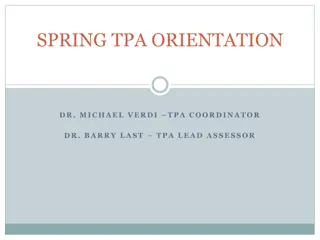 Spring TPA Orientation and Task Information