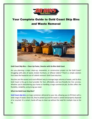 Your Complete Guide to Gold Coast Skip Bins and Waste Removal