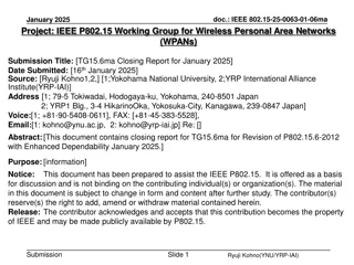IEEE 802.15-25-0063-01-06ma January 2025 Project Summary