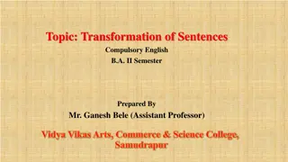 Sentence Transformation Techniques for English Language Learners