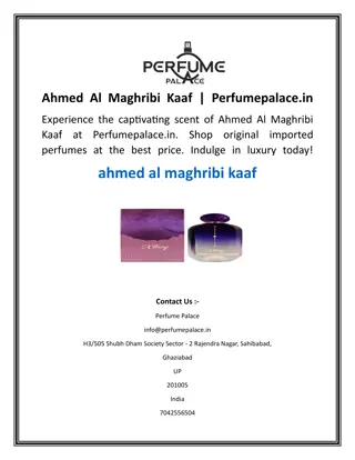 Ahmed Al Maghribi Kaaf  Perfumepalace.in