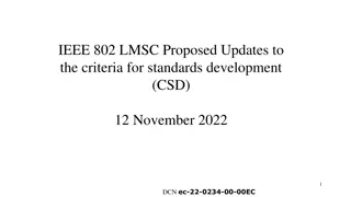 IEEE 802 LMSC Standards Development Criteria Updates