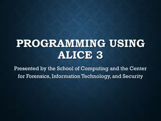 Introduction to Alice 3 Programming