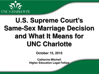 Implications of U.S. Supreme Court's Same-Sex Marriage Decision for UNC Charlotte