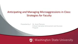 Strategies for Anticipating and Managing Microaggressions in Class