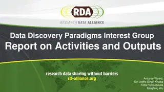 Data Discovery Paradigms Interest Group Report Activities & Outputs