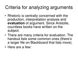 Analyzing Arguments: Criteria, Evidence, and Sufficiency